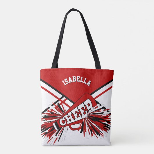 Red, Black & White Chereleader Design Tasche (Rückseite)