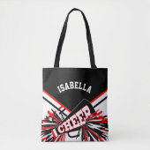 Red, Black & White Chereleader Design Tasche (Vorderseite)