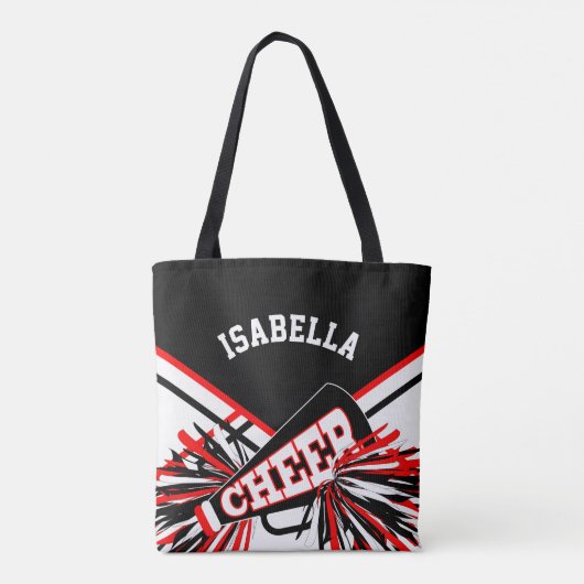 Red, Black & White Chereleader Design Tasche (Rückseite)