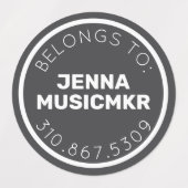 Red Black White Circle Adhesive / Waterproof Label Etiketten (Design 1)