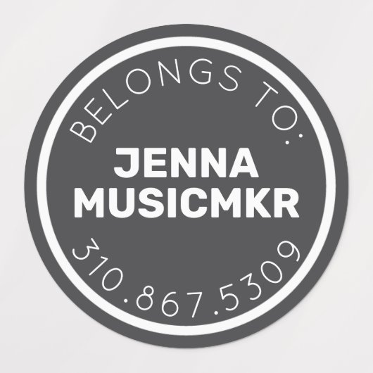 Red Black White Circle Adhesive / Waterproof Label Etiketten (Design 1)