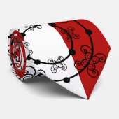 Red, Black & White | Concentric Circles Neck Tie Krawatte (Gerollt)