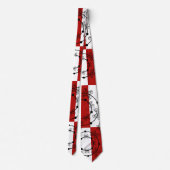 Red, Black & White | Concentric Circles Neck Tie Krawatte (Rückseite)