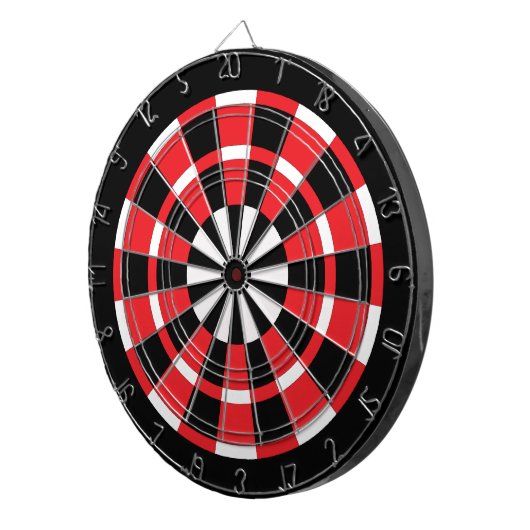 Red Black & White Dartboard Dartscheibe (Vorderseite rechts)