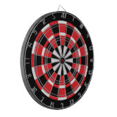 Red Black & White Dartboard Dartscheibe (Vorderseite Links)