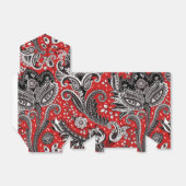 Red Black & White Floral Paisley Bohemisch Boho Geschenkschachtel (Ungefaltet)