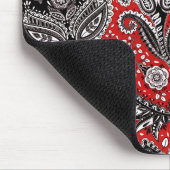 Red Black & White Floral Paisley Bohemisch Boho Mousepad (Ecke)