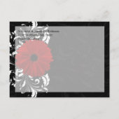 Red+Black+White Gerbera Daisy Save the Date Ankündigungspostkarte (Rückseite)