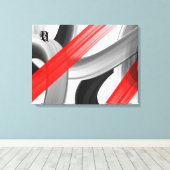 Red Black White Gray Abstract Leinwanddruck (Insitu (Holzboden))