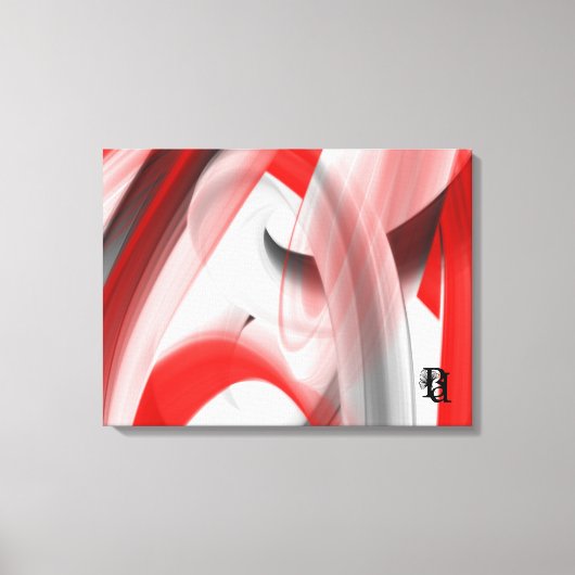 Red Black White Gray Abstract  Leinwanddruck (Vorderseite)