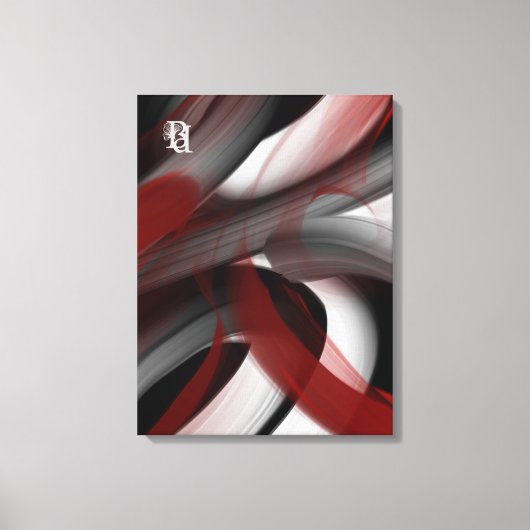 Red Black White Gray Abstract  Leinwanddruck (Vorderseite)