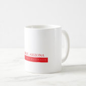 Red Black & White Minimalist Simple Plain Modern Kaffeetasse (VorderseiteRechts)