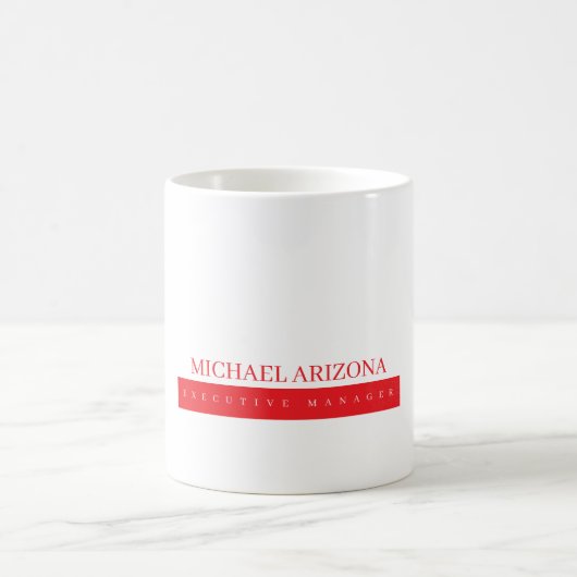 Red Black & White Minimalist Simple Plain Modern Kaffeetasse (Mittel)