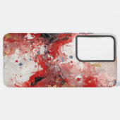 Red Black White Oil Paint Print Samsung Galaxy Hülle (Linke Seite)
