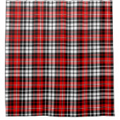 Red Black White Plaid Tartan Pattern Design  Duschvorhang (Vorderseite)