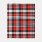 Red Black White Plaid Tartan Pattern Design  Fleecedecke (Vorderseite)