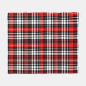 Red Black White Plaid Tartan Pattern Design  Fleecedecke (Vorderseite (Horizontal))