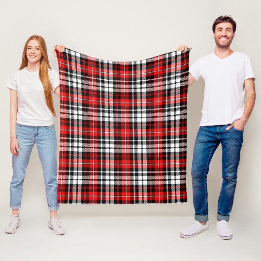 Red Black White Plaid Tartan Pattern Design  Fleecedecke