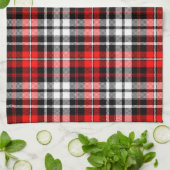 Red Black White Plaid Tartan Pattern Design  Geschirrtuch (Gefaltet)