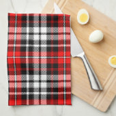 Red Black White Plaid Tartan Pattern Design  Geschirrtuch (Viertel Falte)