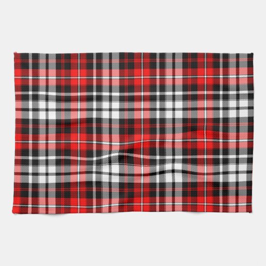 Red Black White Plaid Tartan Pattern Design  Geschirrtuch (Horizontal)