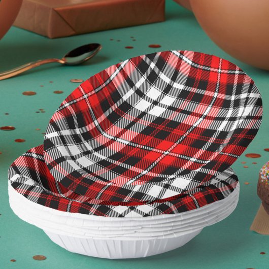 Red Black White Plaid Tartan Pattern Design  Pappteller
