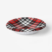 Red Black White Plaid Tartan Pattern Design  Pappteller (Gewinkelt)