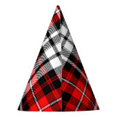 Red Black White Plaid Tartan Pattern Design Partyhütchen (Rückseite)