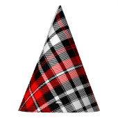 Red Black White Plaid Tartan Pattern Design Partyhütchen (Links)