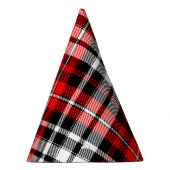 Red Black White Plaid Tartan Pattern Design Partyhütchen (Rechts)