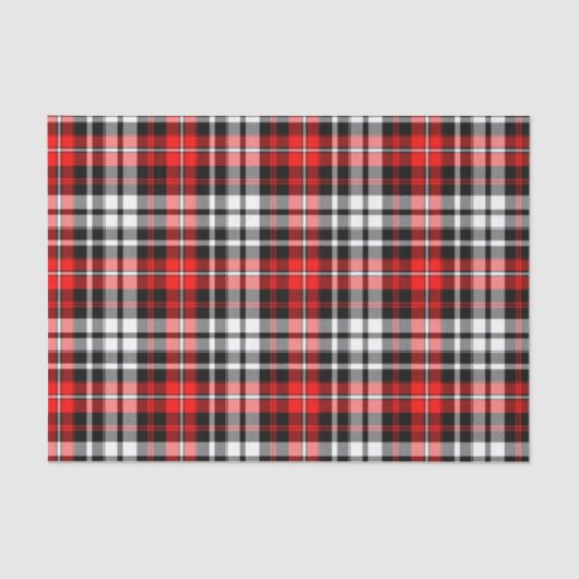 Red Black White Plaid Tartan Pattern Design  Seidenpapier (Vorderseite)