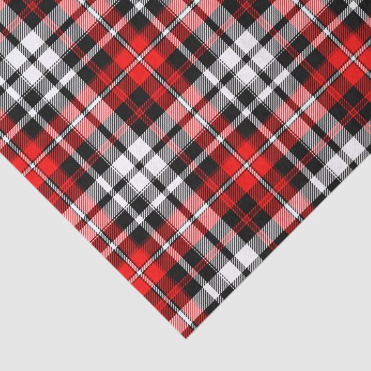 Red Black White Plaid Tartan Pattern Design  Seidenpapier (Ausschnitt)