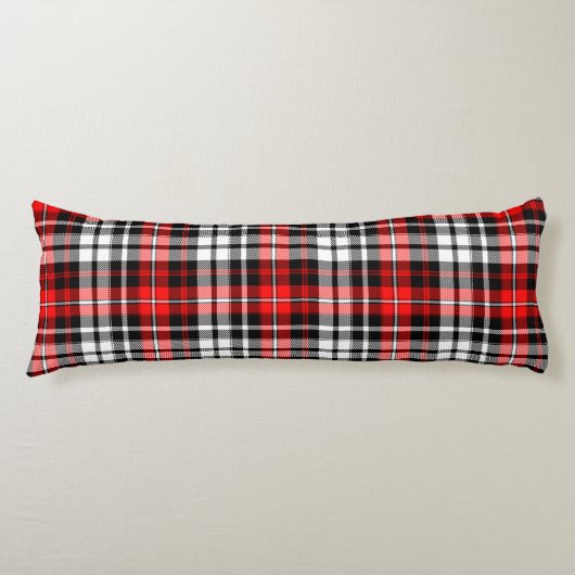 Red Black White Plaid Tartan Pattern Design Seitenschläferkissen (Vorderseite)