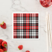 Red Black White Plaid Tartan Pattern Design  Serviette (Beispiel)