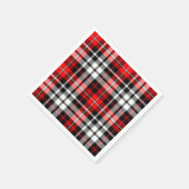 Red Black White Plaid Tartan Pattern Design  Serviette (Ecke)