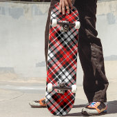Red Black White Plaid Tartan Pattern Design  Skateboard