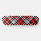 Red Black White Plaid Tartan Pattern Design Skateboard (Horizontal)
