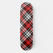 Red Black White Plaid Tartan Pattern Design Skateboard (Vorderseite)