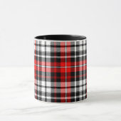 Red Black White Plaid Tartan Pattern Design  Tasse (Zentrum)