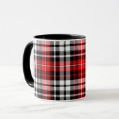 Red Black White Plaid Tartan Pattern Design  Tasse (Vorderseite Links)