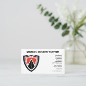 Red Black White Shield Security Protection Visitenkarte (Stehend Vorderseite)