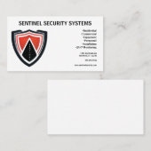Red Black White Shield Security Protection Visitenkarte (Vorne/Hinten)