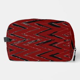 Red, Black & White Zigzag – Bold & Artistic  Waschbeutel