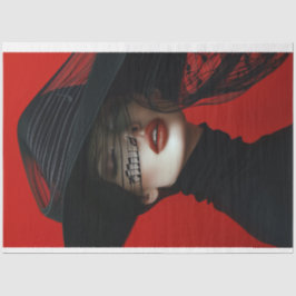 Red Black Women Musiknoten Decoupage Seidenpapier