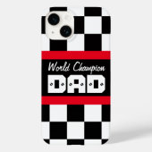 Red Black World Champion Papa i iPhone Case (Rückseite)