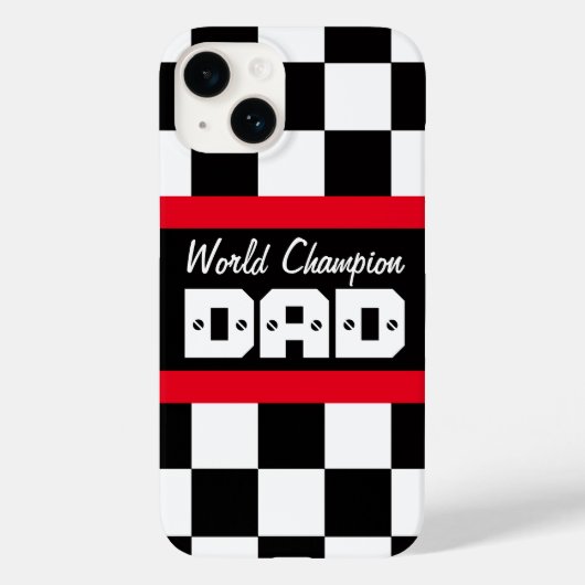 Red Black World Champion Papa i iPhone Case (Rückseite)