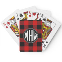 Red Black Wt Circle Monogram Buffalo Karierte DIY