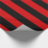 Red Black XL Stripes Muster V Geschenkpapier (Ecke)