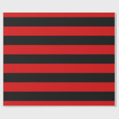 Red Black XL Stripes Muster V Geschenkpapier (Flach)