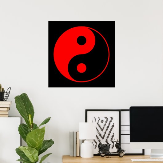 Red & Black Yang Yang Symbol Poster (Heimbüro)